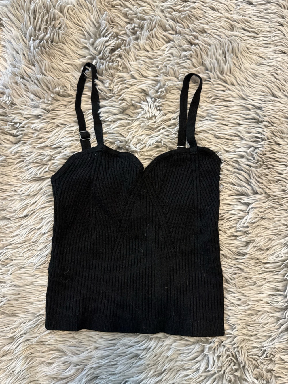 wild fable Black Ribbed Knit Tank Top